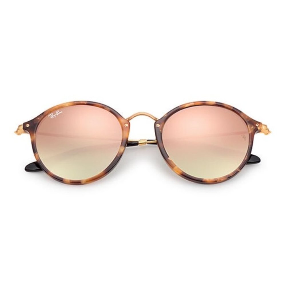 RAY BAN ROUND FLECK COPPER FLASH SUNGLASSES